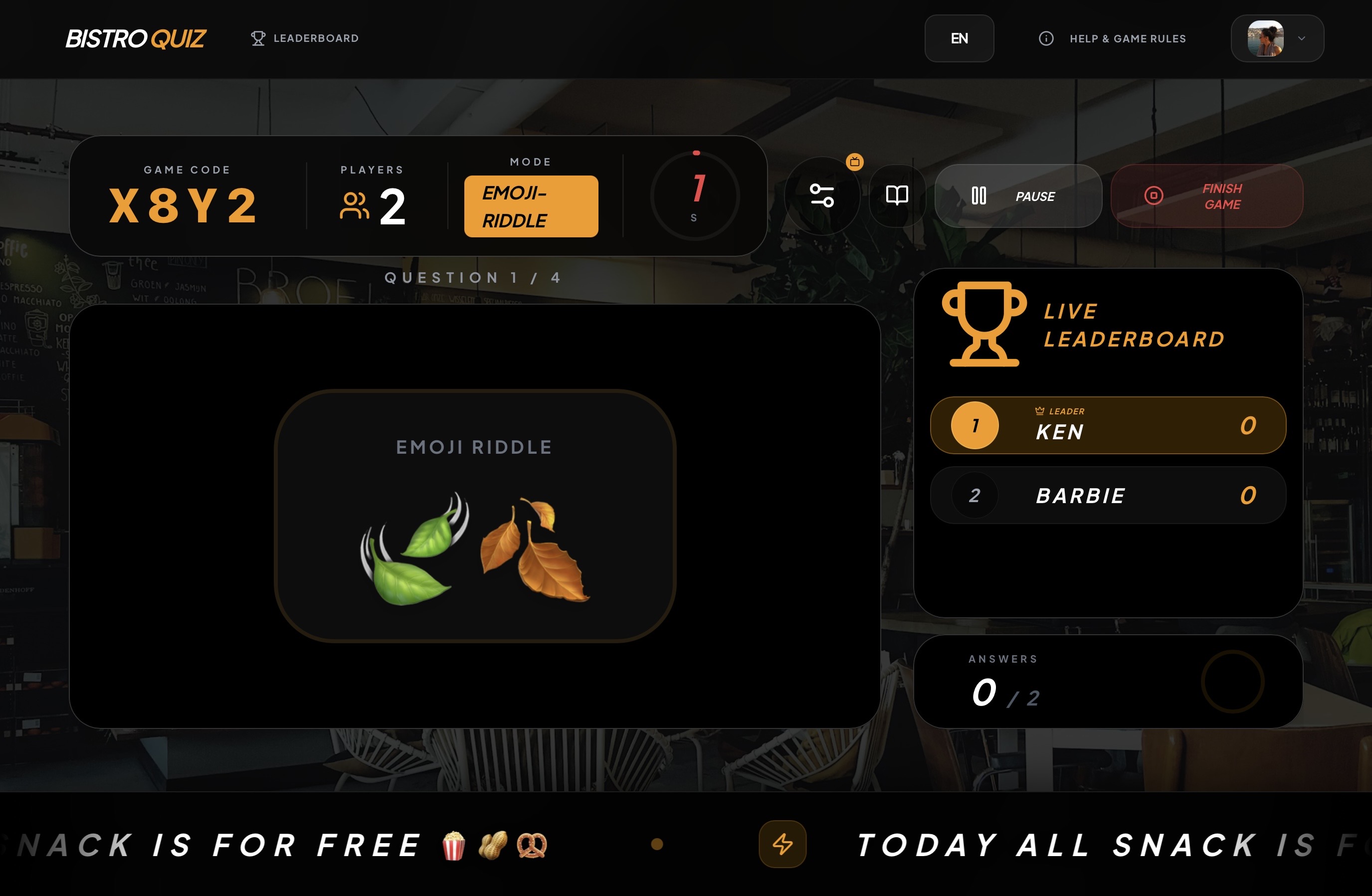 BistroQuiz Experience